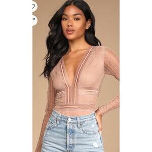 Lulu's Blush Lace Bodysuit